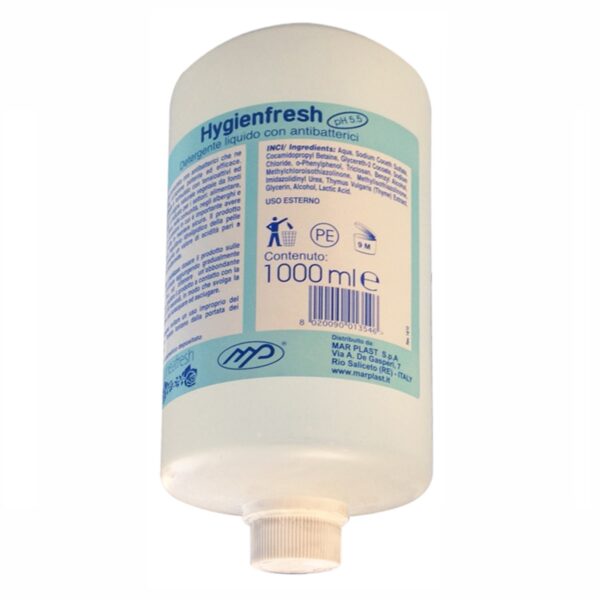 Cartuccia sapone mani con antibatterico 975 ml Hygienfresh (x12)