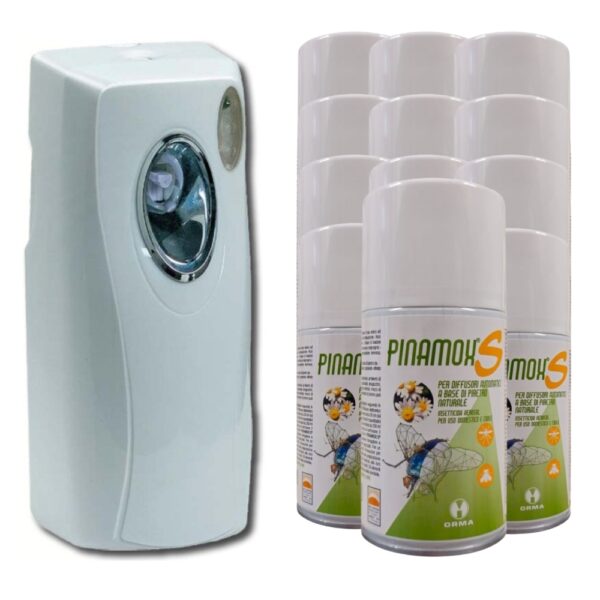 Kit Piretro Naturale: dispenser + 12 bombole Pinamox S